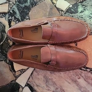 Clark's Brown Leather Driving Loafers Size 13